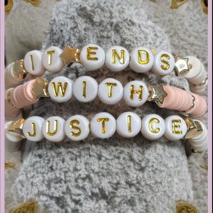 Host pick 7/24..IT ENDS WITH JUSTICE Clay beaded bracelet set